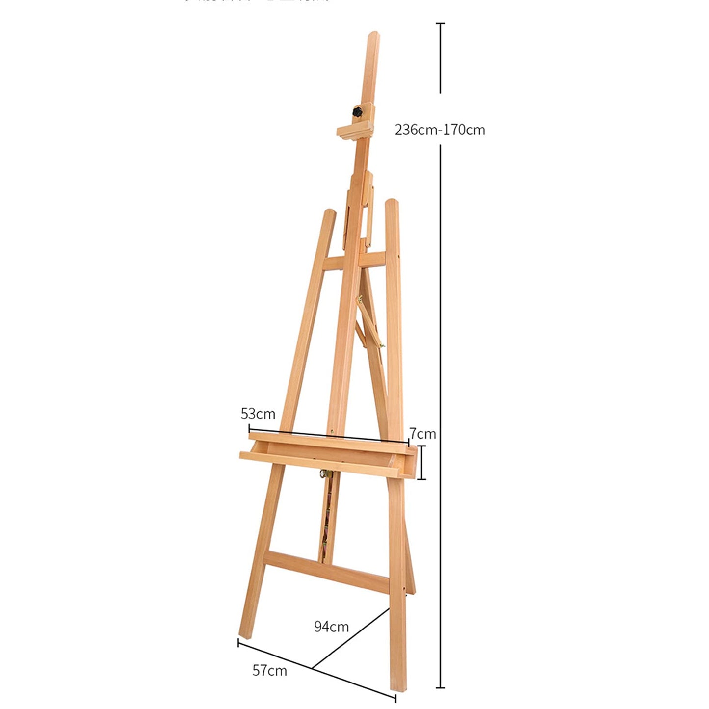 Tripod Easel, Adjustable Wood Artist Easel for Painting, Wooden A-Frame Studio Easel, Large Art Easel with Canvas Holder (B 57 * 170)