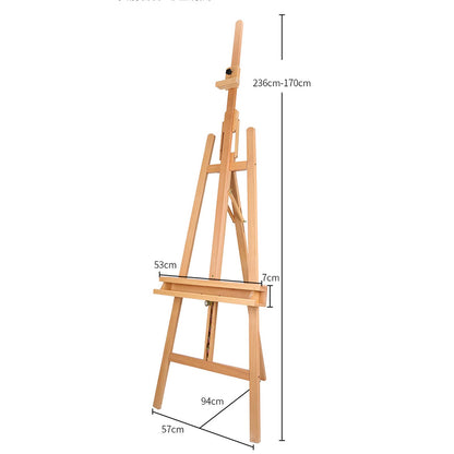 Tripod Easel, Adjustable Wood Artist Easel for Painting, Wooden A-Frame Studio Easel, Large Art Easel with Canvas Holder (B 57 * 170)