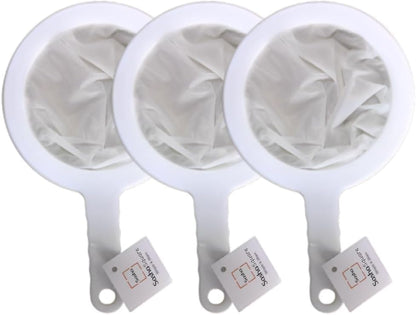 Kitchen Ultra-Fine Nylon Mesh Strainer, Plastic Sieve Filter Spoon Set of 3 for Soy Milk Coffee Yogurt Juice