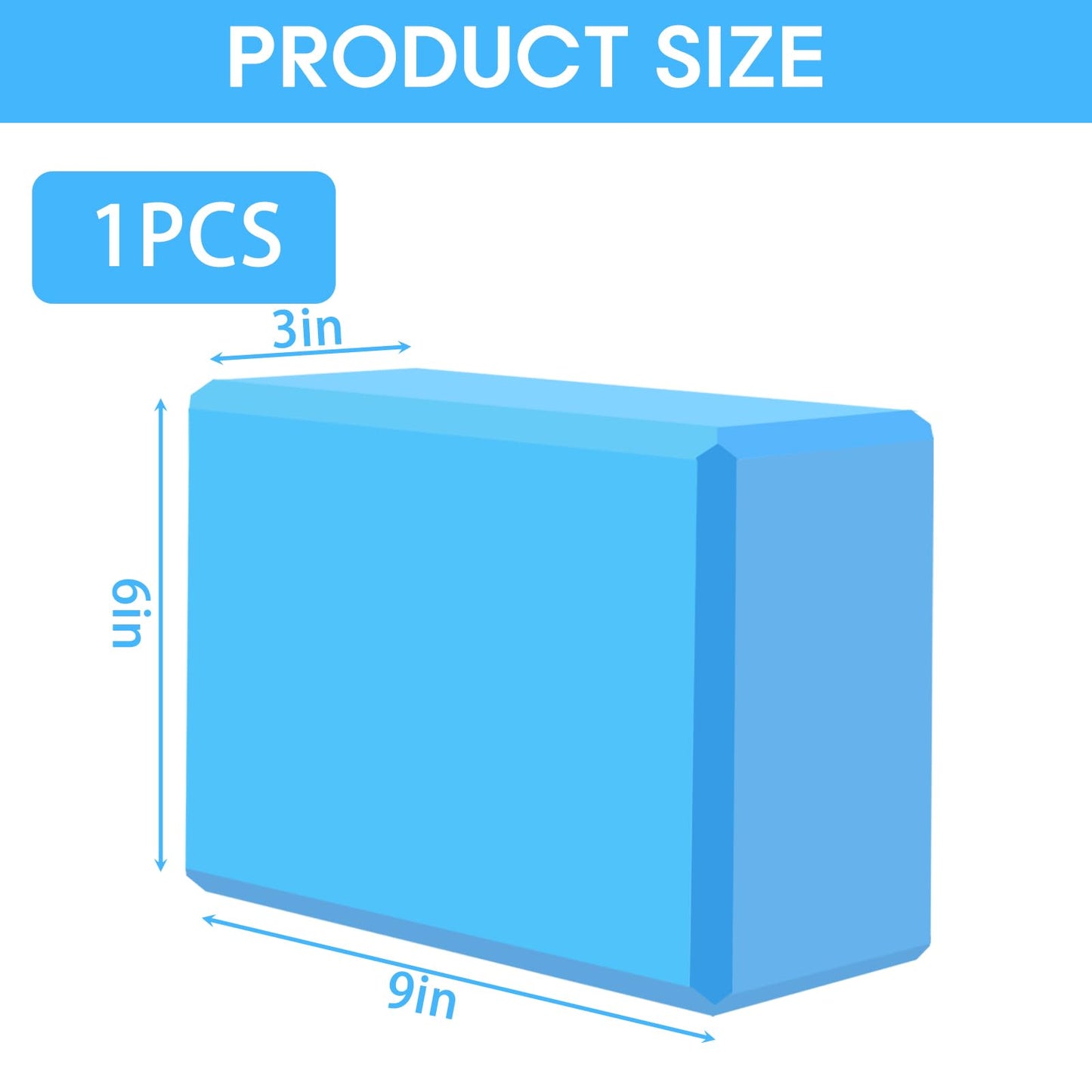 Yoga Block - Supportive Latex-Free Eva Foam - Soft Non-Slip Surface with Beveled Edges for Yoga, Pilates, Meditation - Yoga Accessories for Stability, Balance, Deepen Stretches