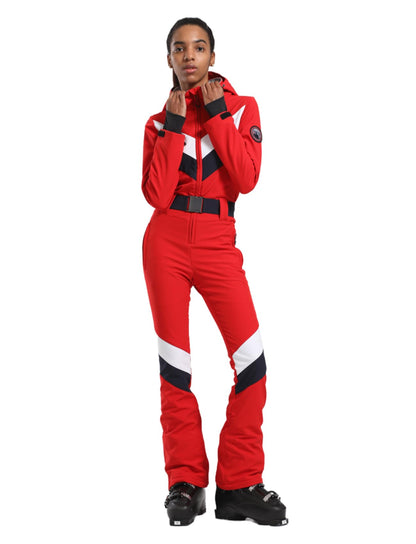 GSOU SNOW Ski Suit Women Snowsuit Slim One Piece Jumpsuit Snow Jackets Waterproof Winter Windproof Outdoor Sports Warm