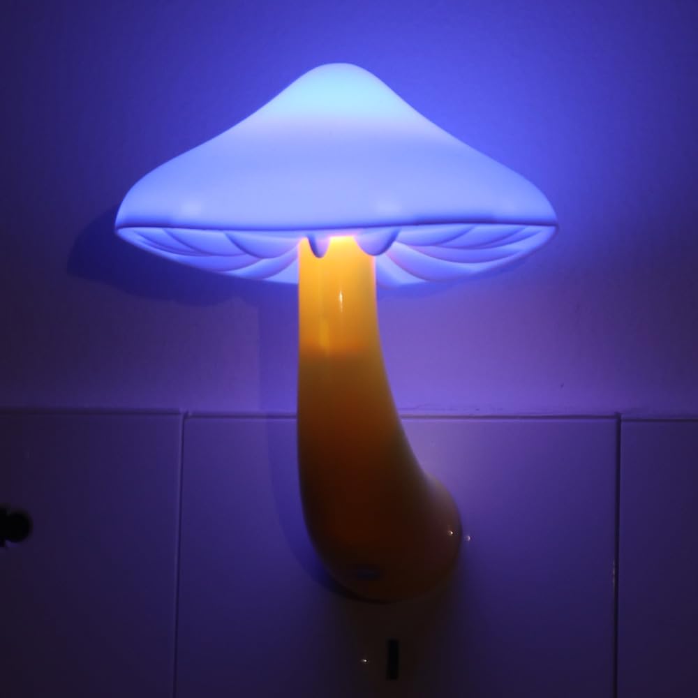AUSAYE Sensor LED Night Light Plug in Wall Lamp, Energy Saving NightLight Cute Mushroom Night Lights for Adults Kids Bedroom,Bathroom,Toilet, Stairs, Kitchen,Hallway Corridor Warm White