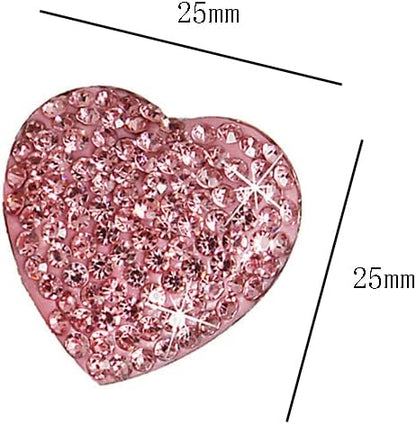 6 Pieces Heart Shaped Refrigerator Magnets, Rhinestone Decorative Fridge Magnets for Office, Kitchen, Whiteboard