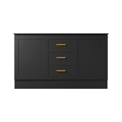AFI, Charleston Queen Wood Murphy Bed Chest with 6" Mattress, Black