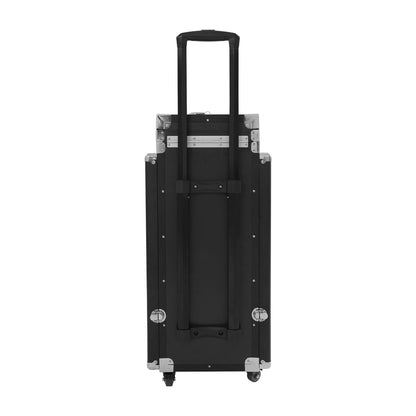 LOYALHEARTDY Foldable Nail Desk, Portable Nail Train Table with Wheels, Travel Nail Tech Desk Cosmetology Case Organizer Drawer with Locks for Professionals and Students (Black)