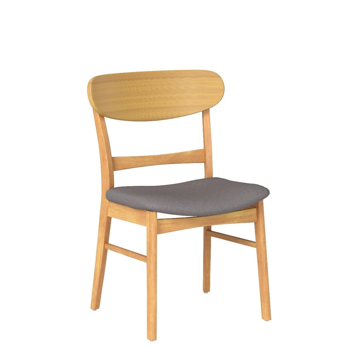 Christopher Knight Home Heather Mid-Century Modern Dining Chairs (Set of 4), Dark Gray and Natural Oak