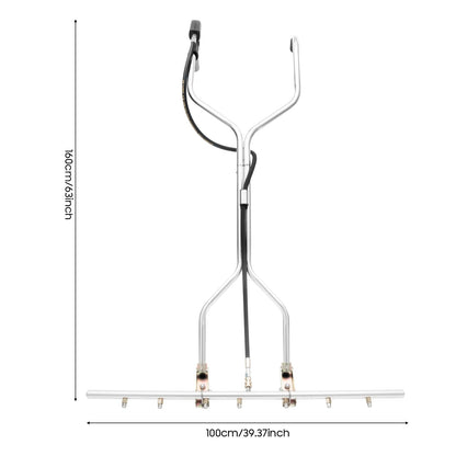 Pressure Washer Water Broom with 7 Nozzles, Stainless Steel, 39x63 Inch, 5000psi, 3/8'' Universal Interface