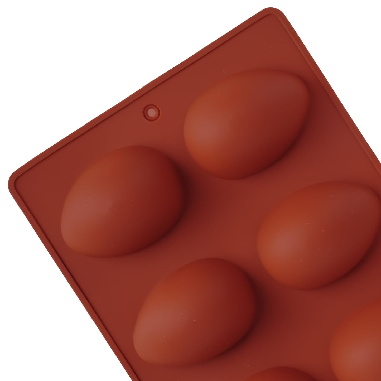 3Pcs 8-Cavity Easter Silicone Egg Molds, Egg Shaped Cake Pop Mold, Baking Supplies for Making Chocolate Jello Candy Dessert Muffin Mousse Pastry (Brick Red)