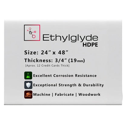 Natural HDPE Sheet. Starboard Texture, Marine Board, Cutting Board, High Density Polyethylene Plastic Sheet, DIY Project Material. Nominal Cut +(-) 1/8". Fabricated in USA. 24" x 48" (3/4" Thick)