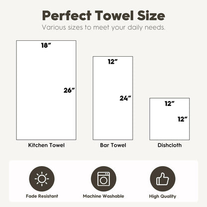 12x24 Inch Set 2 Artoid Mode Dark Blue Dahlia Floral Bar Kitchen Towels, Quick Dry Microfiber Cloth Dish Towels