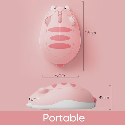 Akko Cat Theme Wireless Gaming Mouse, 2.4G GHz with a USB Receiver, Cute Optical Cordless Cartoon Mice for Computer/Laptop/Desktop/PC, Compatible with Mac/Win (Gray Mimo)