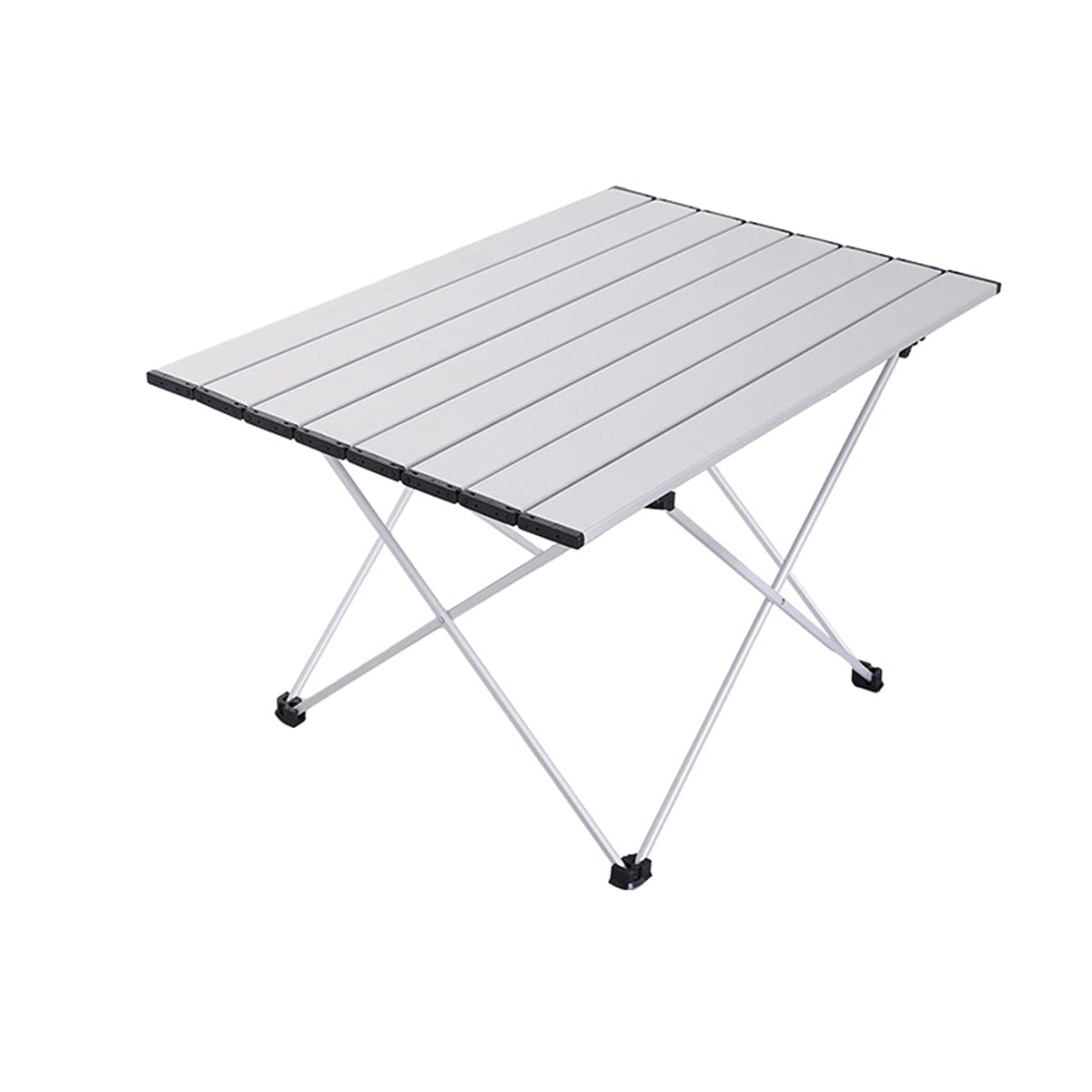 U5GAAALPPQ9 Portable Lightweight Camping Table Folding Aluminum Picnic Table Lightweight Compact Roll Up Tables Perfect for Outdoor Hiking BBQ Backpacking (69 * 47cm)