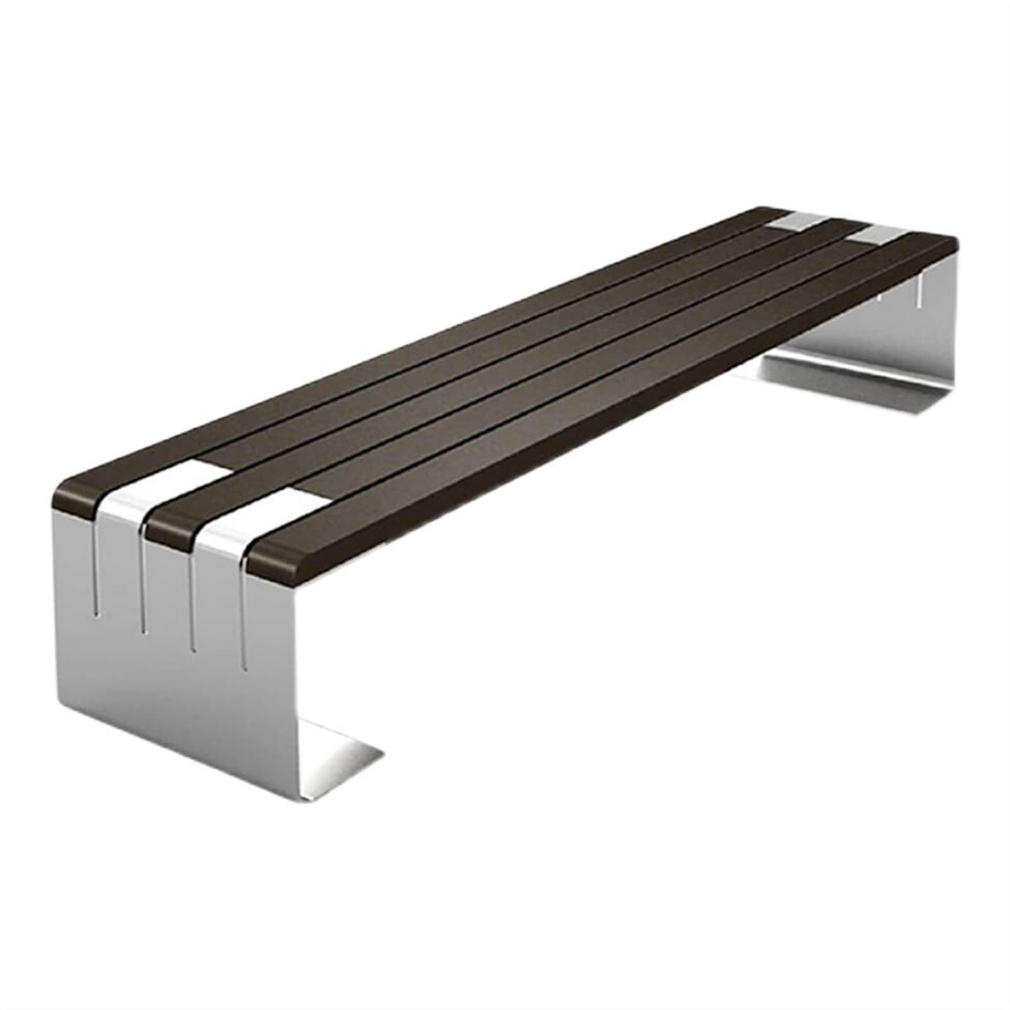 Garden Bench Outdoor Park Bench, Modern Wooden Dining Picnic Furniture Benches with Steel Frame, Outdoor Leisure Benches Backless for Backyard, Garden, Lawn Outdoor Park Bench(150*42*42cm)