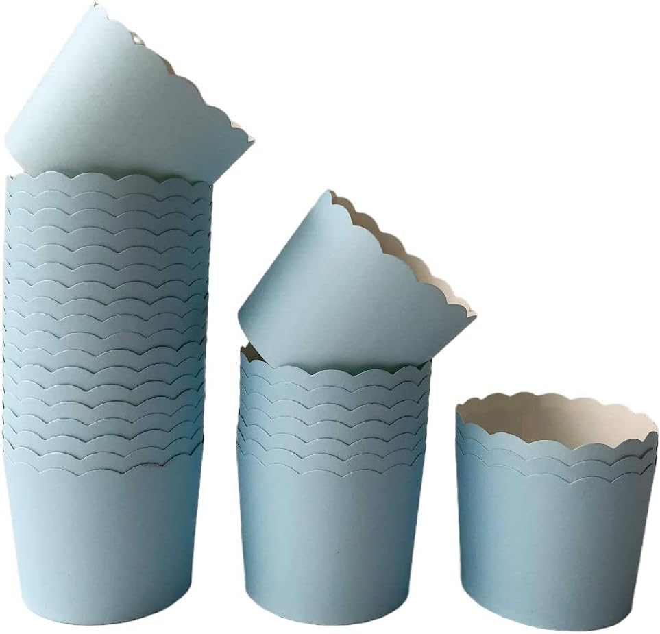 NB Paper Baking Cups 90-Pack, 6 oz Greaseproof Cupcake Muffin Cases, Disposable Wrappers for Parties, Pure Colors
