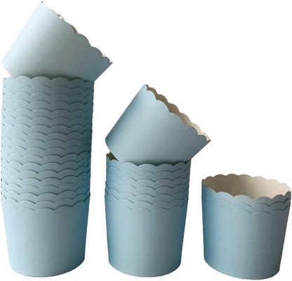 NB Paper Baking Cups 90-Pack, 6 oz Greaseproof Cupcake Muffin Cases, Disposable Wrappers for Parties, Pure Colors