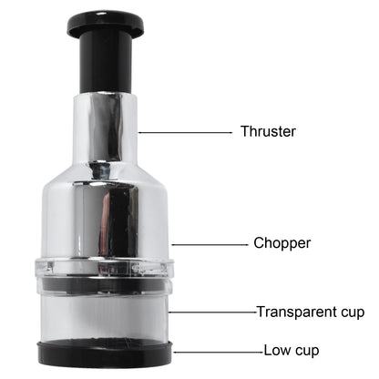Manual Food Chopper Stainless Steel Vegetable Cutter for Onions Garlic Nuts Salads Hand Operated Kitchen Prep Tool
