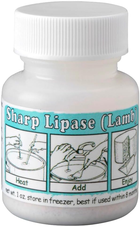 1 New England Cheesemaking Supply Company Lipase Powder for Cheese Making, Capilase (Very Sharp) - Ounce