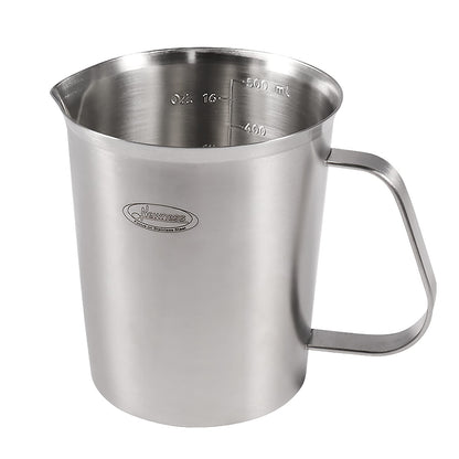 Newness Stainless Steel Measuring Cup, Metal Measuring Cup with Handle (Upgraded, 3 Marking Including Cup/ML/Ounce Scale), 16 Ounces (0.5 Liter, 2 Cup)