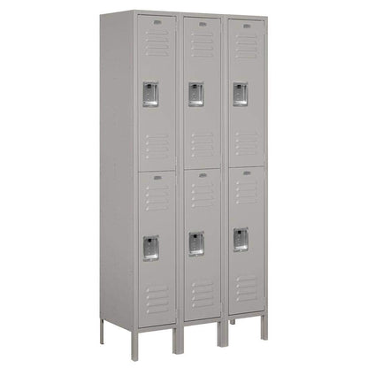 Salsbury Industries 62365GY-U Standard Metal Locker Double Tier 3 Wide 6 Feet High 15-Inch Deep Gray Unassembled,Grey