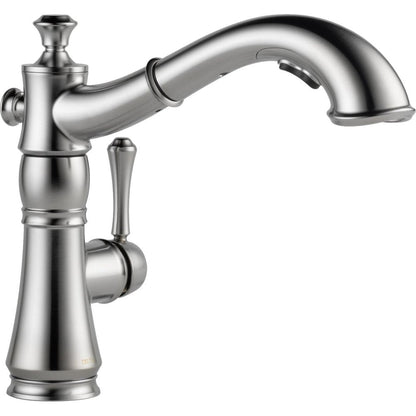 Delta Faucet Cassidy Pull Out Kitchen Faucet, Polished Nickel Kitchen Sink Faucet, Kitchen Faucet with Pull Out Sprayer, Magnetic Docking Spray Head, Polished Nickel 4197-PN-DST