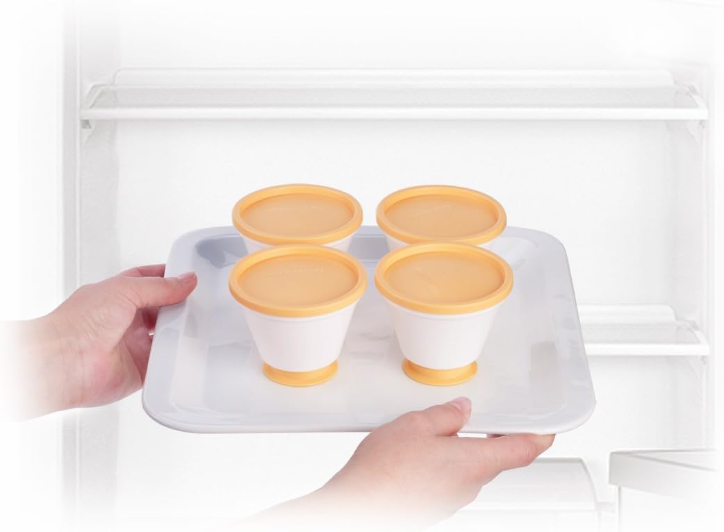 Tescoma 630591.00 Panna Cotta Mold, Set of 4 Cups with Lid