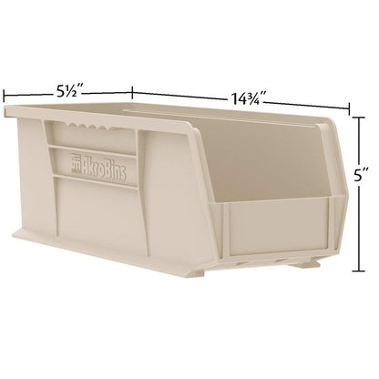 Akro-Mils 30234 AkroBins Plastic Storage Bins, Space-Saving Stackable Bins for Garage, Pantry, Craft Organization, 15" x 5" x 5", Blue, 12-Pack