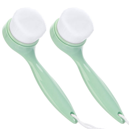 2 Pack Soft Bristle Facial Cleansing Brush for Deep Pore Cleaning, Face Exfoliating Scrub Brush for Face Cleansing Skincare Massaging (Pink and Jade White)