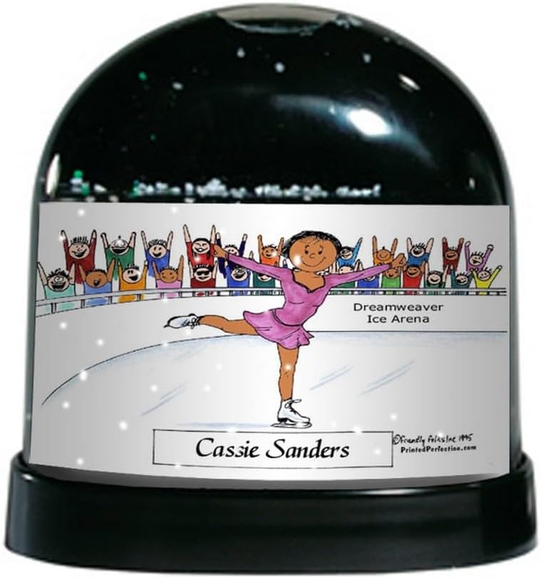 PrintedPerfection.com Personalized Ice Skater Female Snow Globe Gift