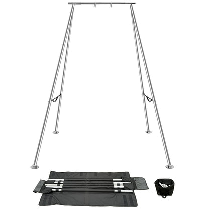 PRIOR FITNESS Aerial A-Frame Rig Set, CE & SGS Certified 730kgs/1610 lbs Capacity Aerial Yoga Stand W/Carrying Bag, for Hammocks, Silks & Hoops,Portable & Adjustable 5-11ft,Trapeze Swing Stand Frame