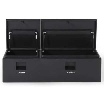 Garvee Heavy Duty Steel Truck Bed Tool Box, Truck Tool Box with Side Handle, Waterproof Trailer Storage Tool Box Chest Box Organizer for Pickup, Truck Bed, RV, Trailer