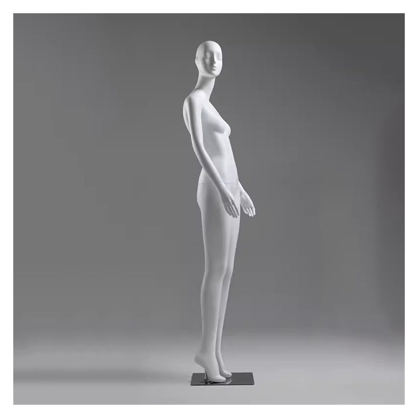 Matte White Tall Female Mannequin with Head, Detachable Torso Dress Form for Retail & Home Display - Ideal Clothing Display for Online Shops (Size: Style5)