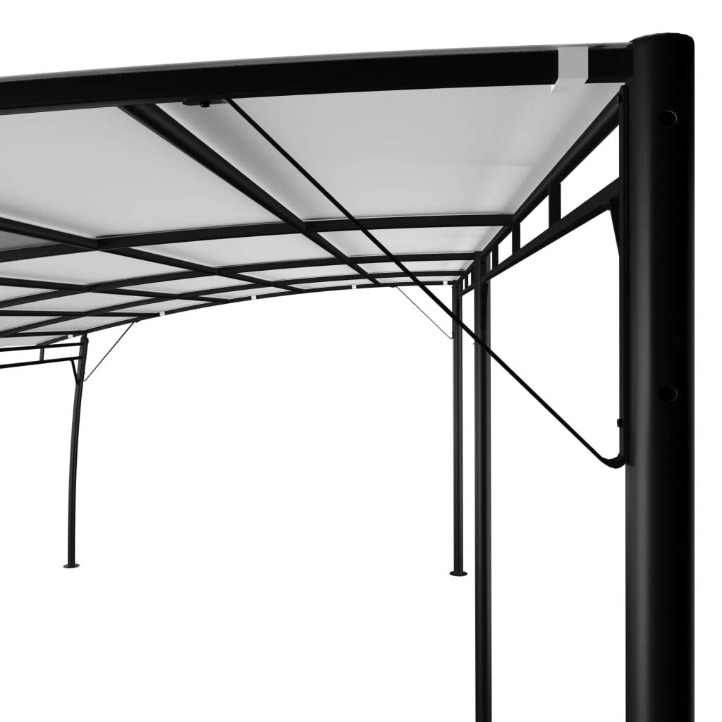 Rectangular Sunshade Awning, Cream Powder-Coated Steel Frame, 20x10 ft, 100% Polyester Canopy, UV Protection for Patio, Garden, Outdoor Events Outdoor Structures