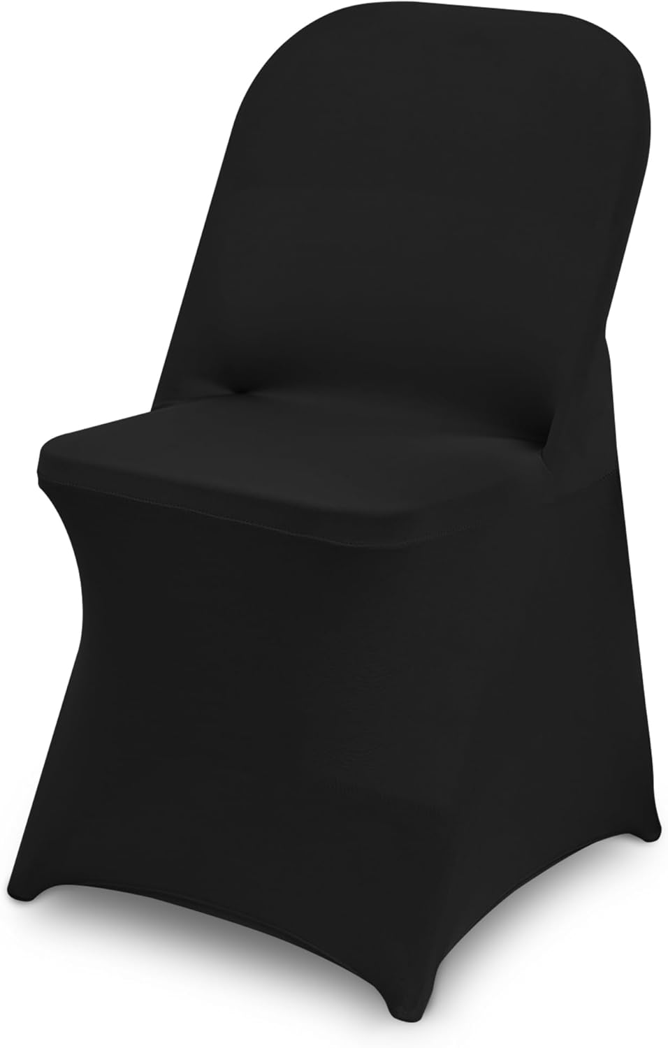1 Pack Black Spandex Stretch Folding Chair Covers for Wedding Party,Universal Fitted Washable Dining Seat Slipcovers