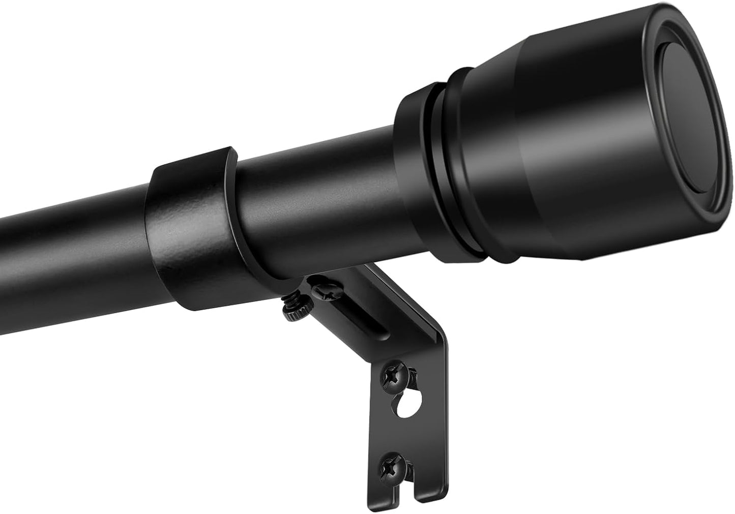 Matte Black Adjustable Curtain Rod by [Brand Name] - Heavy Duty 30 to 144 Inch Length for Windows