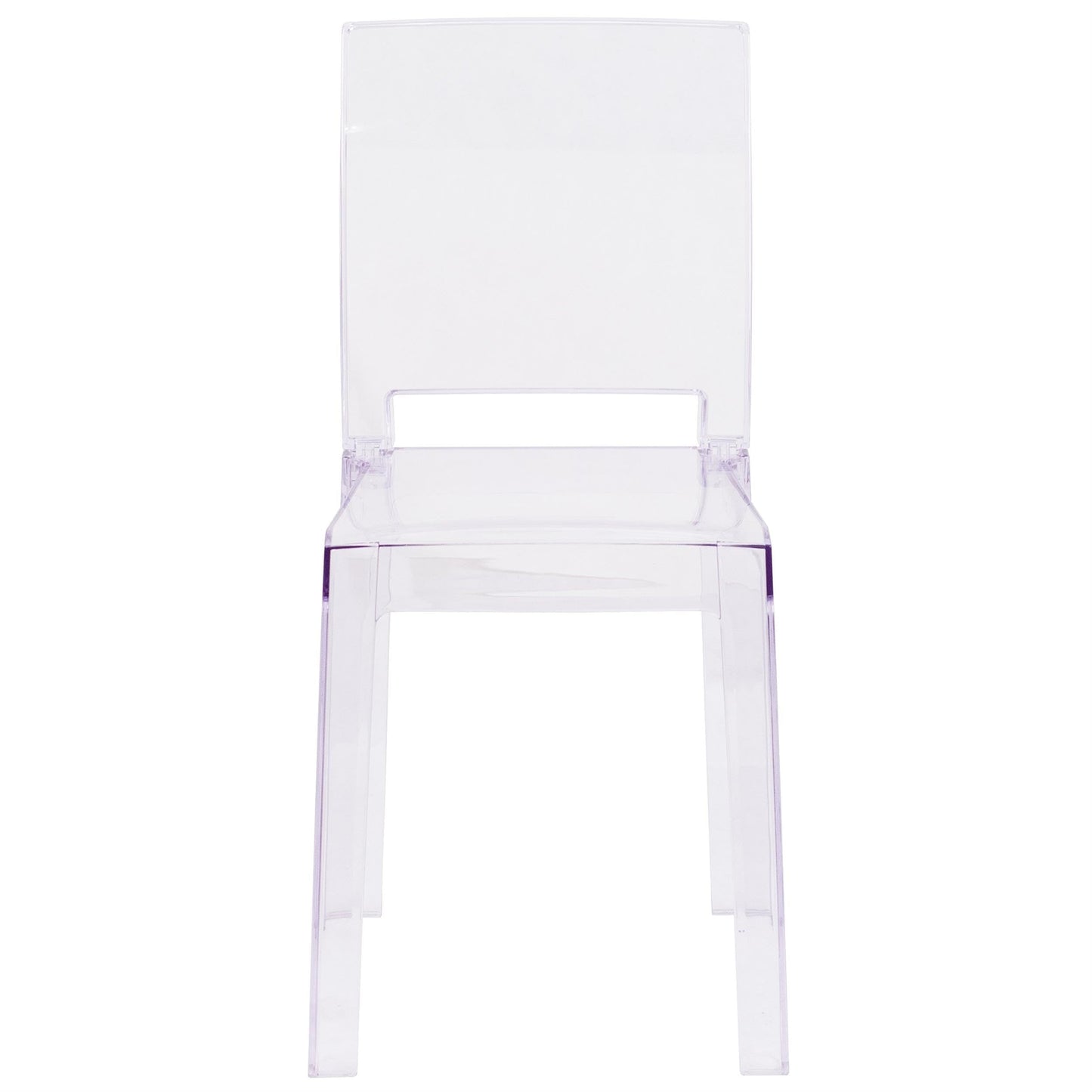 Flash Furniture McKenna 4 Pack Ghost Chair with Square Back in Transparent Crystal