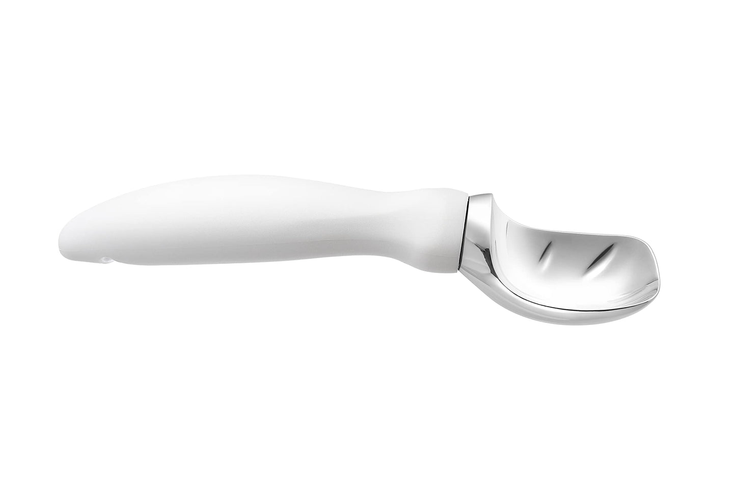 Spring Chef White Commercial Ice Cream Scoop with Comfortable Handle - Heavy Duty Metal Ice Cream Scooper for Frozen Yogurt, Gelato, Sorbet, Melon, Sundae - Dishwasher Safe Kitchen Tool