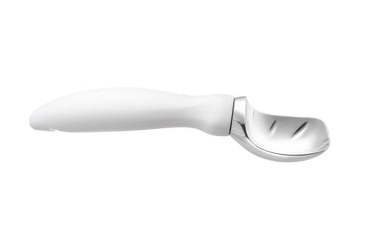 Spring Chef White Commercial Ice Cream Scoop with Comfortable Handle - Heavy Duty Metal Ice Cream Scooper for Frozen Yogurt, Gelato, Sorbet, Melon, Sundae - Dishwasher Safe Kitchen Tool