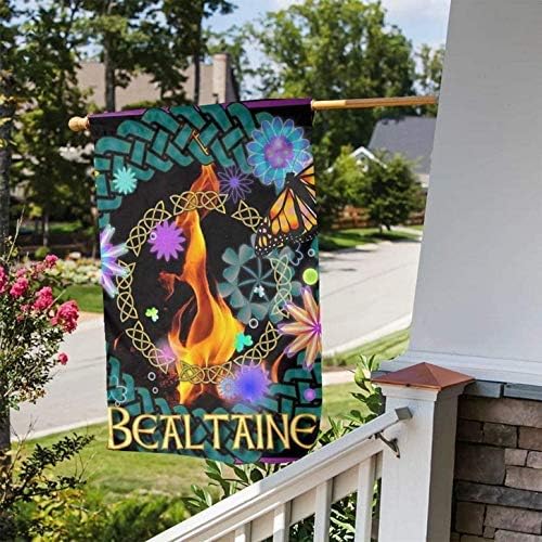 Wicca Wiccan Beltane Pagan Welcome Flag, Outdoor Holiday Party Decorations, Double Sided 12 x 18 Inch Yard Decor