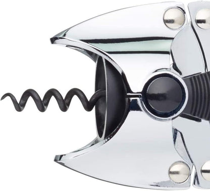 Lazy Fish Corkscrew and Bottle Opener, Stainless Steel Wine Opener, 16.5 x 7.5 x 4.5cm, Silver