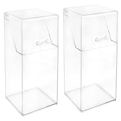 Katigate 2Pcs Acrylic Makeup Brush Organizer with Lid, Clear Makeup Brush Holders Brush Storage Dust Proof Box Makeup Organizer for Dressing Tables and Vanity