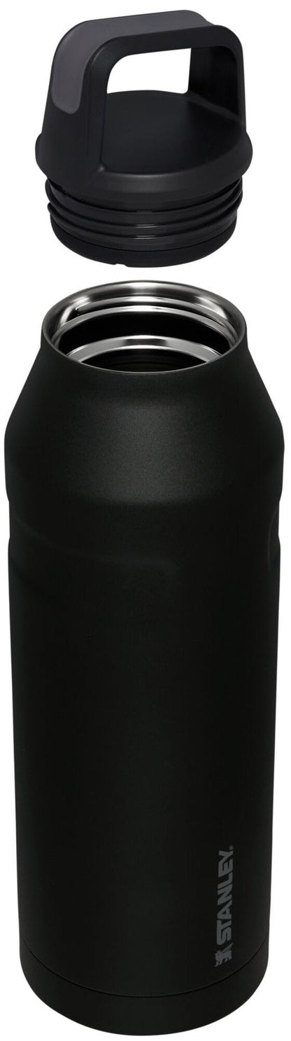 STANLEY IceFlow Cap and Carry Water Bottle 50 oz | Wide Mouth Twist Lid | Lightweight and Leakproof for Travel and Sports | Insulated Stainless Steel | BPA-Free | Black