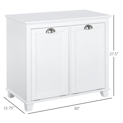Geelife Tilt-Out Laundry Sorter Bathroom Cabinet, White - MDF White - Front Tilt Out Hamper - Bathroom, Design