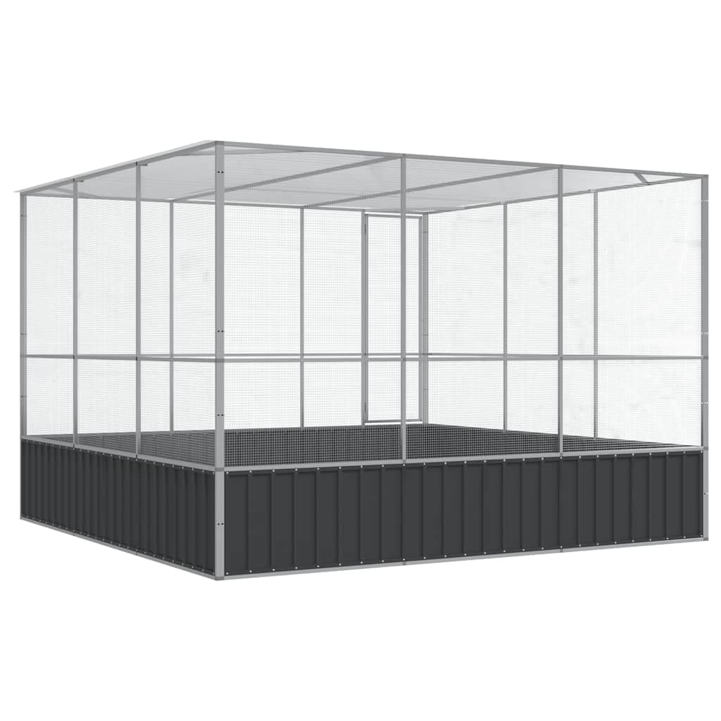 Logeirevo Galvanized Steel Large Flight King Bird Cage, Steel Outdoor Aviary, Outdoor Indoor Large Bird Cage Aviary Pet House for Cockatiels African Parakeets, 122.4"x120.9"x83.5",-522
