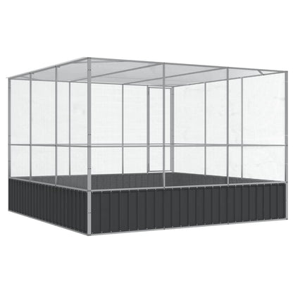 Logeirevo Galvanized Steel Large Flight King Bird Cage, Steel Outdoor Aviary, Outdoor Indoor Large Bird Cage Aviary Pet House for Cockatiels African Parakeets, 122.4"x120.9"x83.5",-522