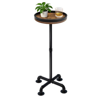 LAIDUOLEOE Small Round Side Table for Small Spaces, Pedestal Drink Table with Non-Slip Feet, Martini Table No-Tool Assembly for Living Room, Bedroom, Narrow Corners, Sofa, Bathroom
