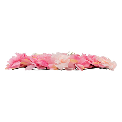 Unnsiapit Artificial Flower Wall Backdrop, 20Pcs Background Panels Floral Wall Privacy Screen Decorative Fences for Party Wedding Garden Outdoor, W23.6*H15.8in, Pink & White & Green