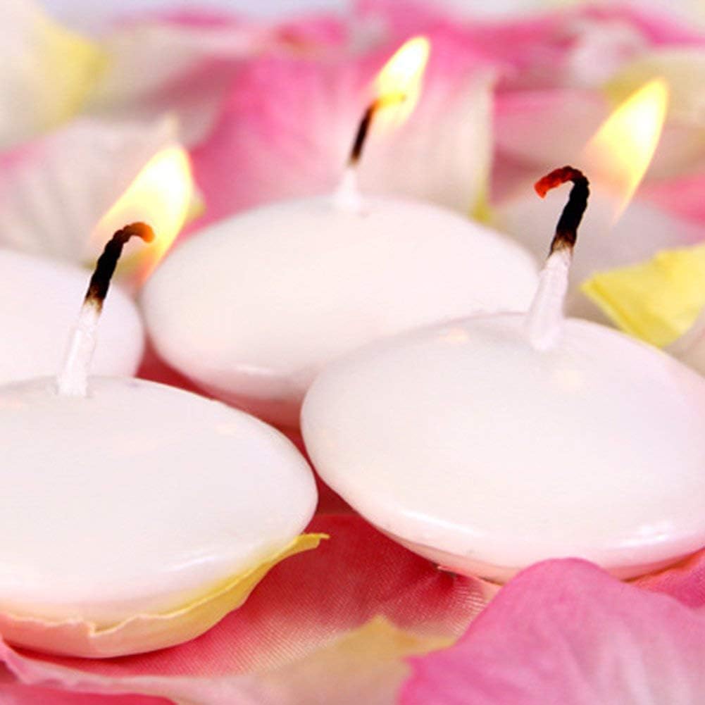 12pcs Mini Floating Candles White Smokeless for Weddings, Birthday Party, Home Decoration, Spa, Relaxation, Accessories