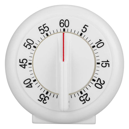 Lwuey Kitchen Timer Manual, 60 Minutes Round Shape Timer Cooking Ring Mechanical Counter Alarm Clock Wind Up Timers Home Egg Baking Steaming Visual Countdown Teacher Exercising Meeting White