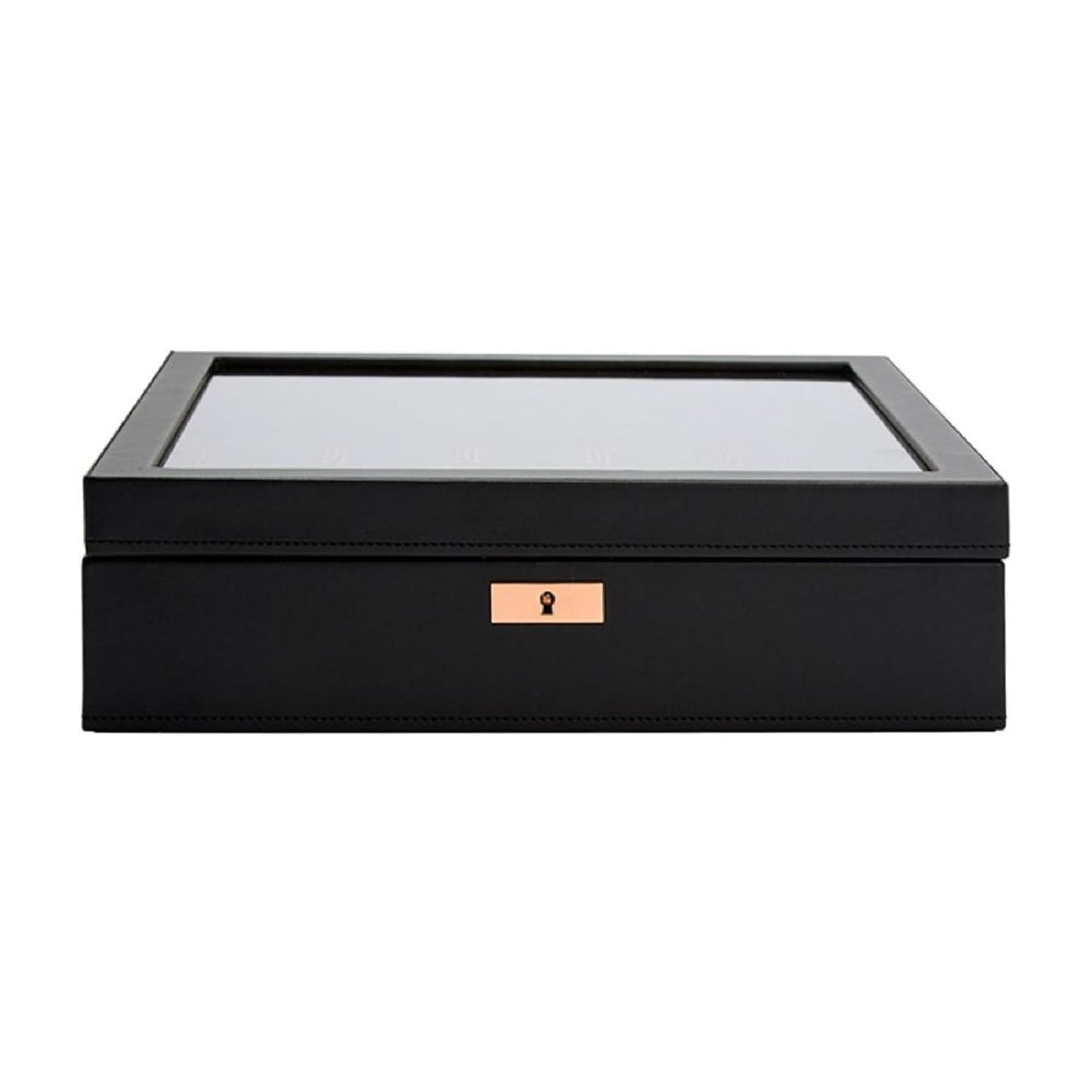 WOLF Axis 15-Piece Watch Box, Copper - Features 15 Watch Compartments, Lock and Key, Suspended Watch Cushions & Smart Watch USB Port