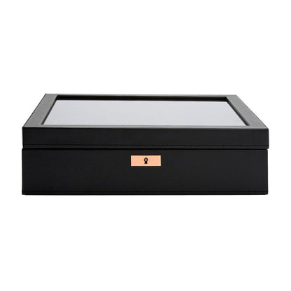 WOLF Axis 15-Piece Watch Box, Copper - Features 15 Watch Compartments, Lock and Key, Suspended Watch Cushions & Smart Watch USB Port